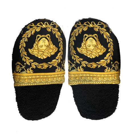 versace black and gold slippers|Versace slippers for sale.